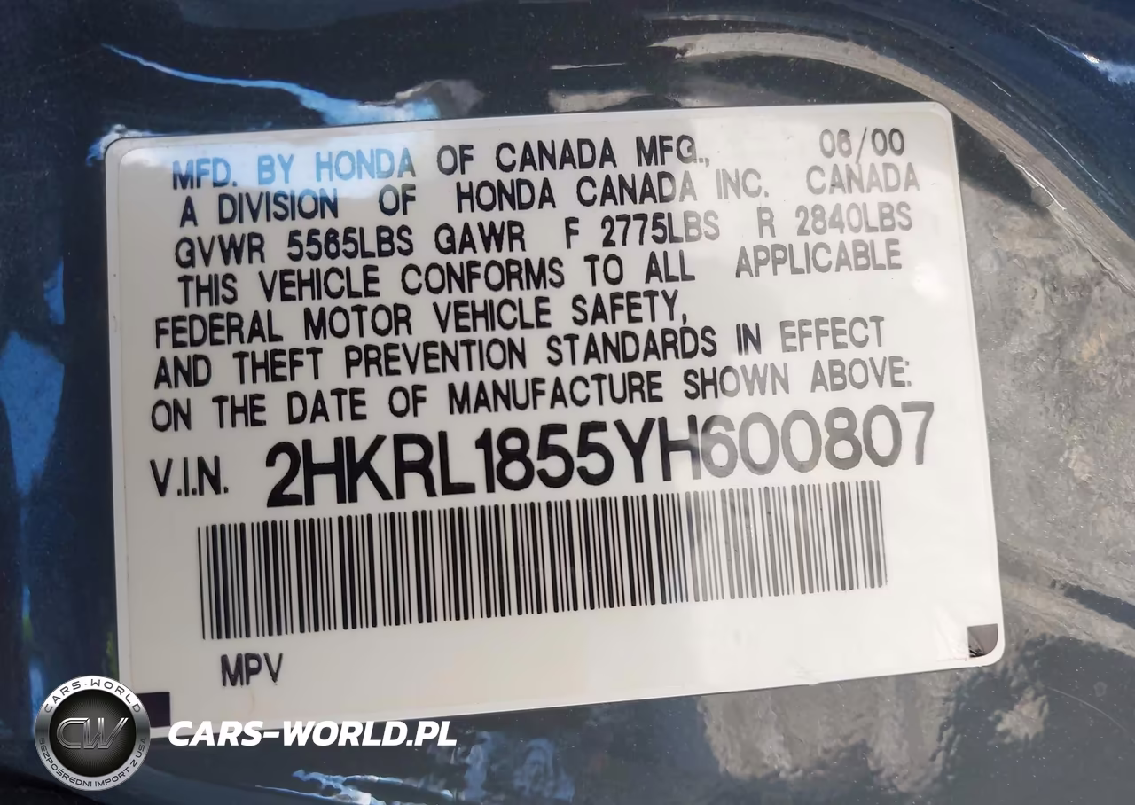 2000 Honda Odyssey Lx VIN:2HKRL1855YH600807 - 9