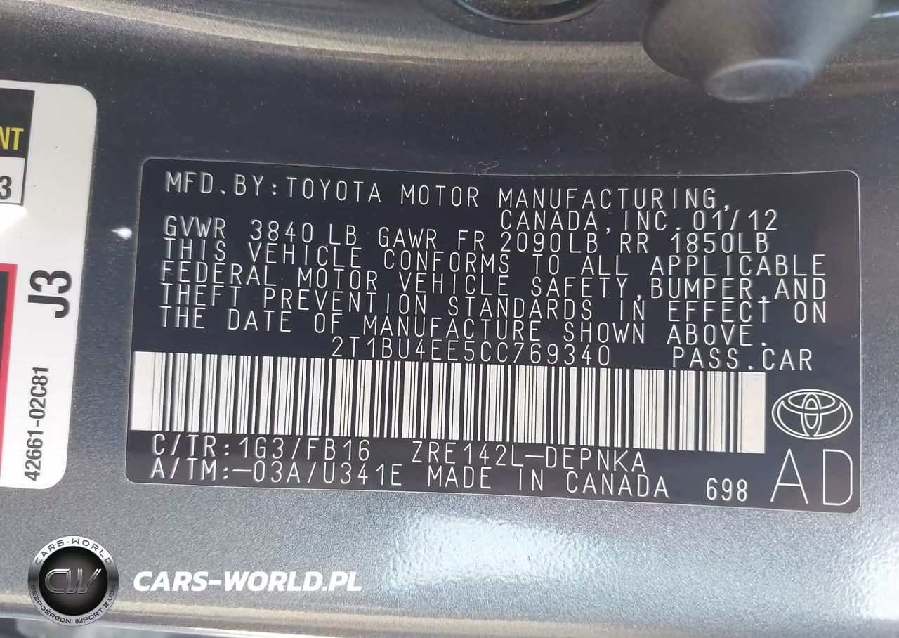 2012 Toyota Corolla Le VIN:2T1BU4EE5CC769340 - 9