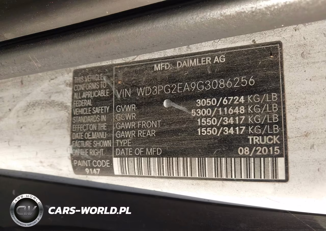 2016 Mercedes-Benz Metris VIN:WD3PG2EA9G3086256 - 9