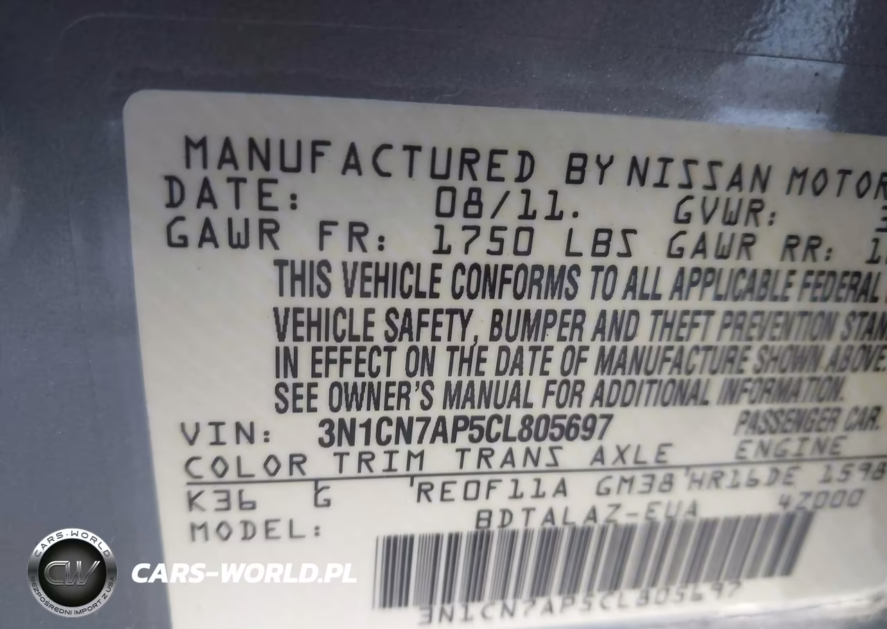 2012 Nissan Versa 1.6 S VIN:3N1CN7AP5CL805697 - 9