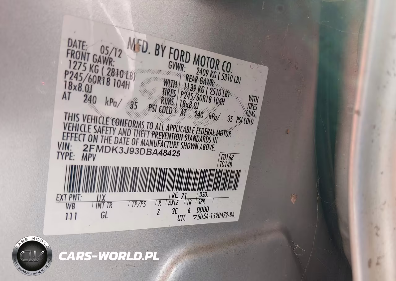 2013 Ford Edge Sel VIN:2FMDK3J93DBA48425 - 9