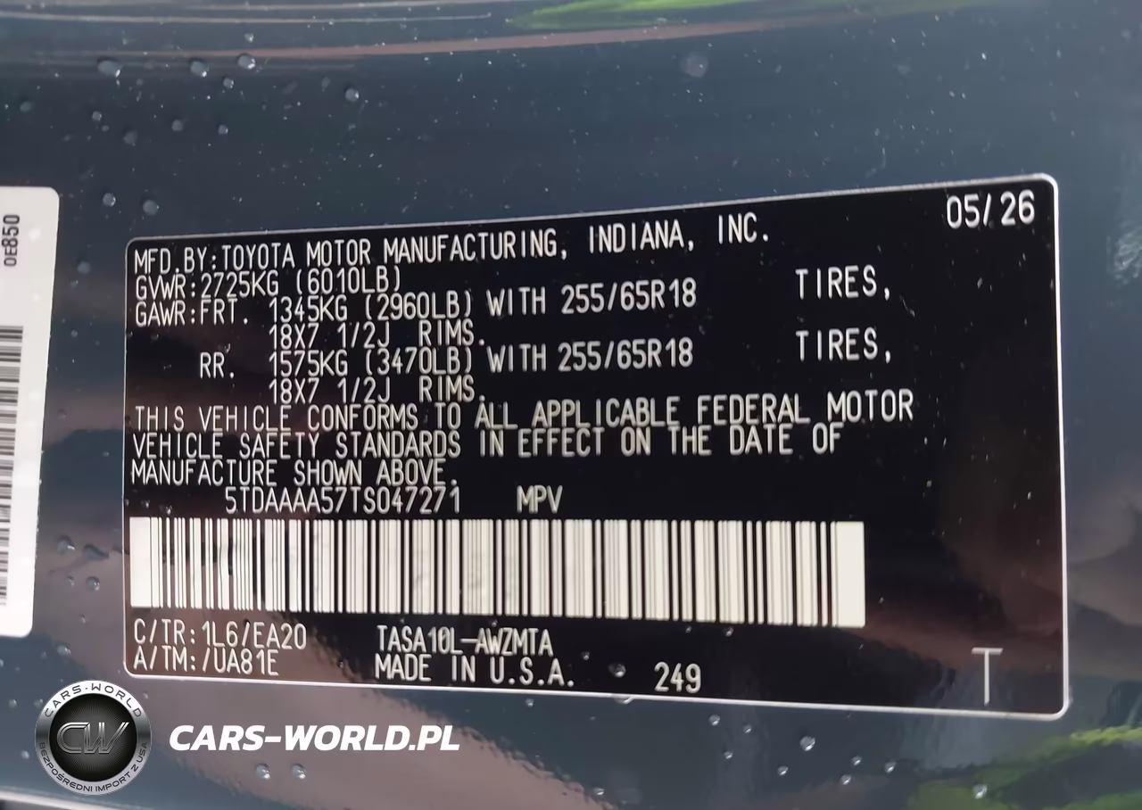 2026 Toyota Grand Highlander Xle VIN:5TDAAAA57TS047271 - 9