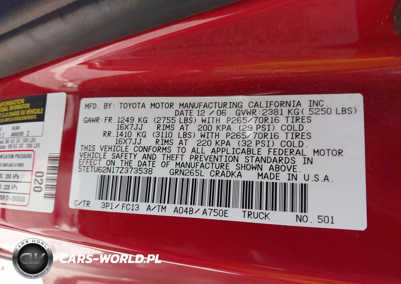 2007 Toyota Tacoma Prerunner V6 VIN:5TETU62N17Z373538 - 9