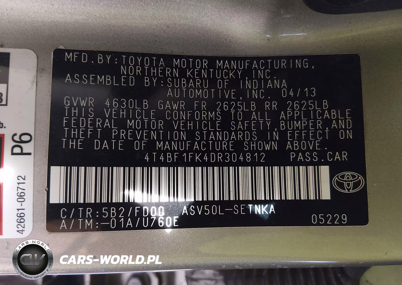 2013 Toyota Camry Le VIN:4T4BF1FK4DR304812 - 9