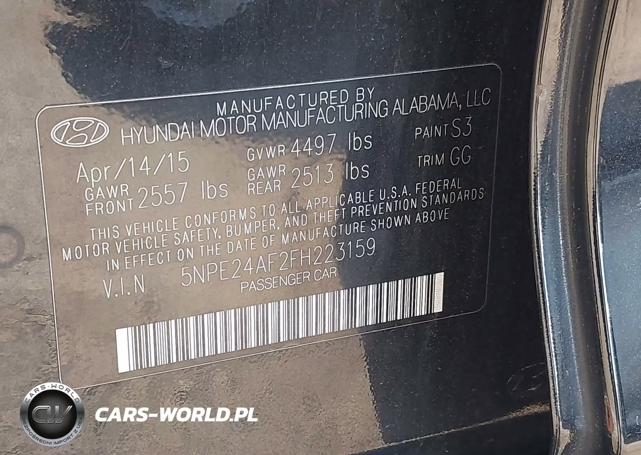 2015 Hyundai Sonata Se VIN:5NPE24AF2FH223159 - 9