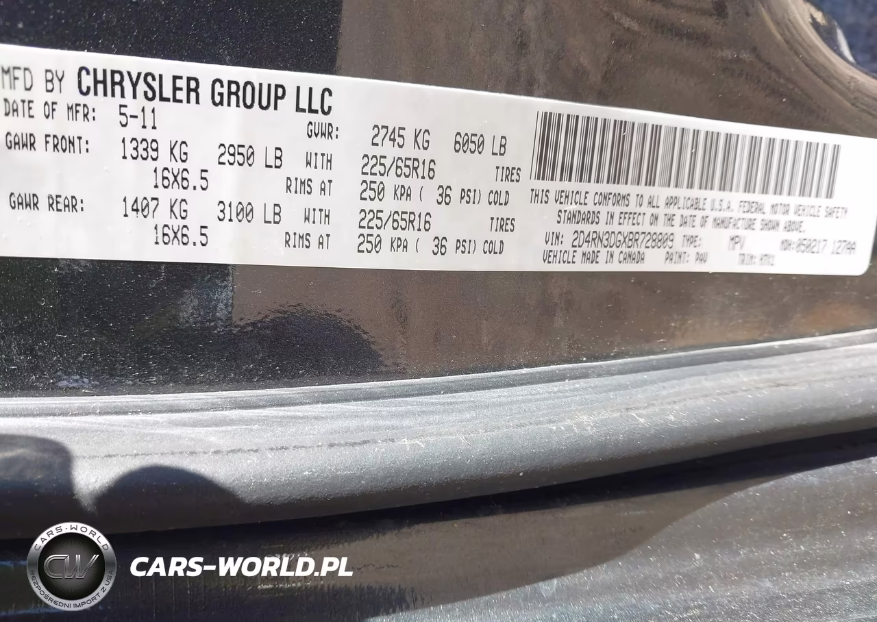 2011 Dodge Grand Caravan Mainstreet VIN:2D4RN3DGXBR728809 - 9