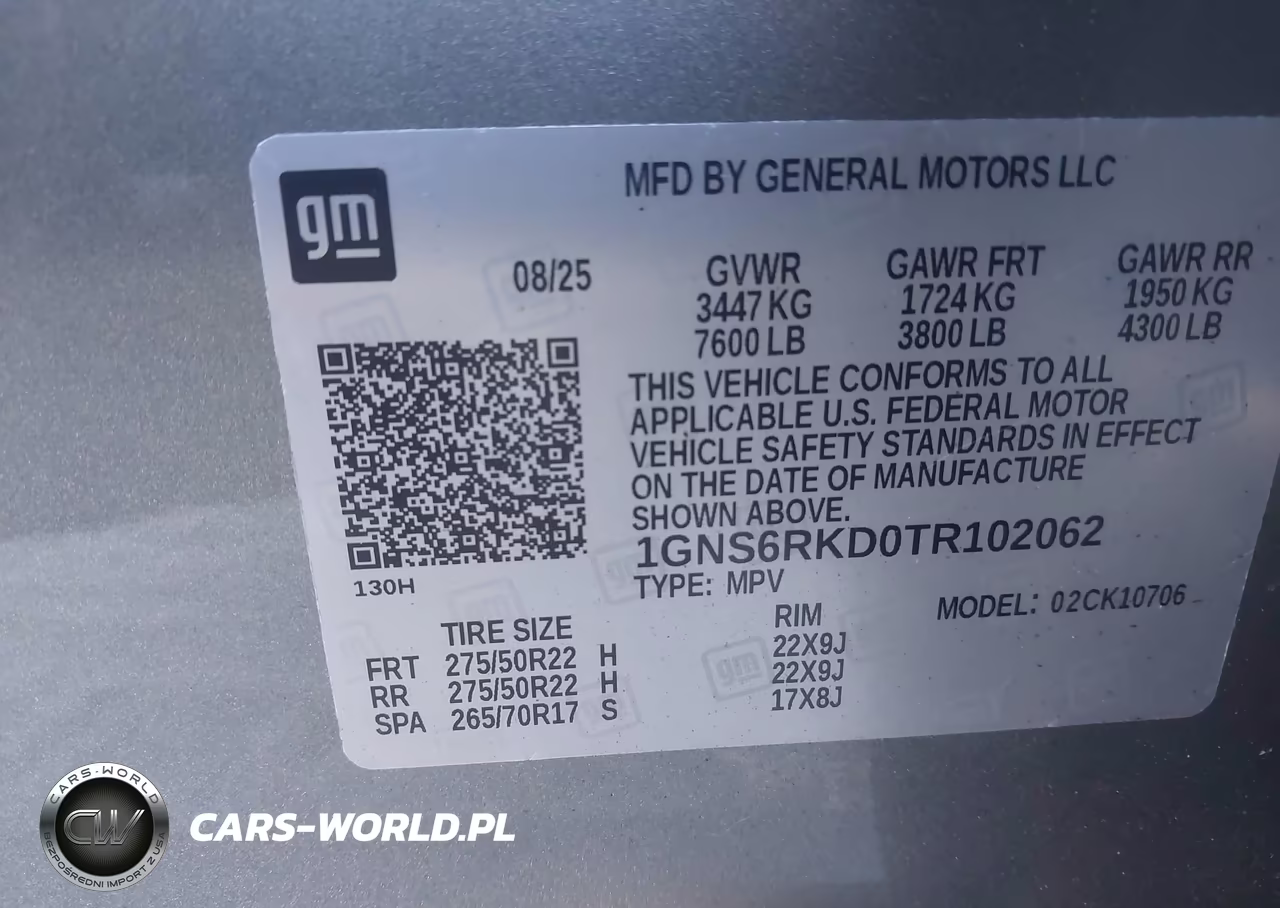 2026 Chevrolet Tahoe 4Wd Rst VIN:1GNS6RKD0TR102062 - 9