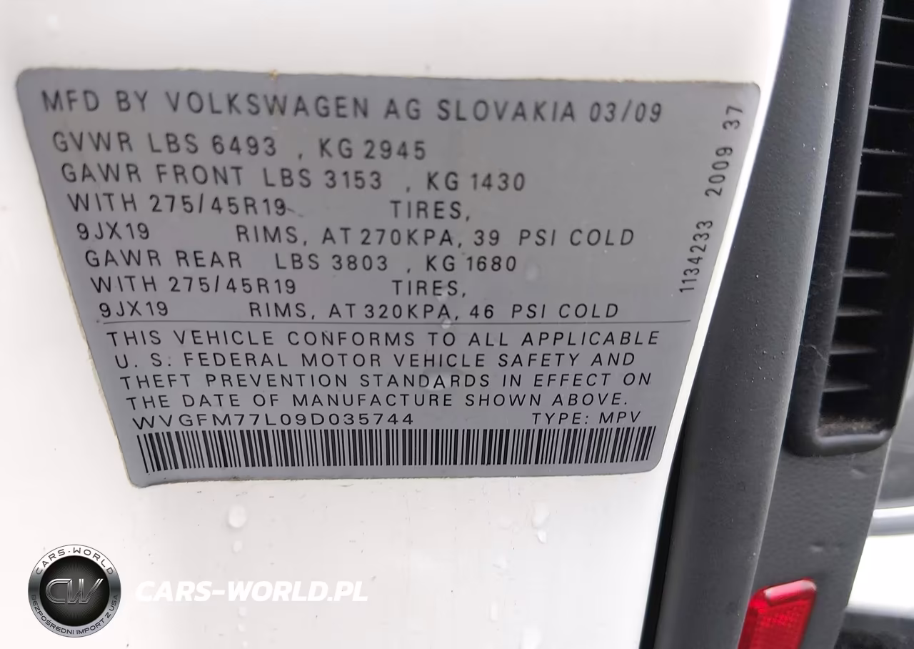 2009 Volkswagen Touareg 2 V6 Tdi VIN:WVGFM77L09D035744 - 9