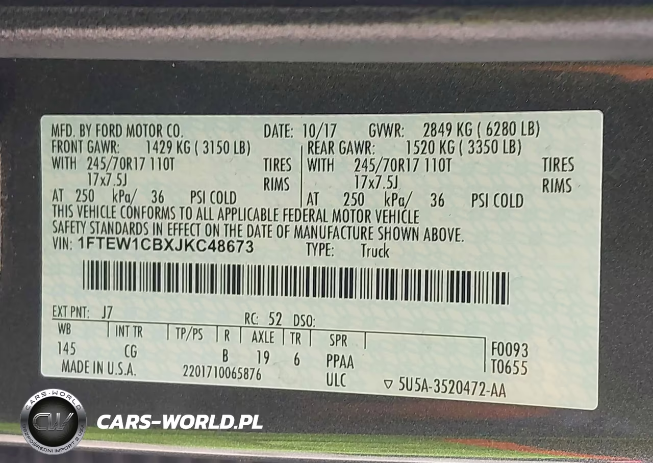 2018 Ford F-150 Xl VIN:1FTEW1CBXJKC48673 - 9