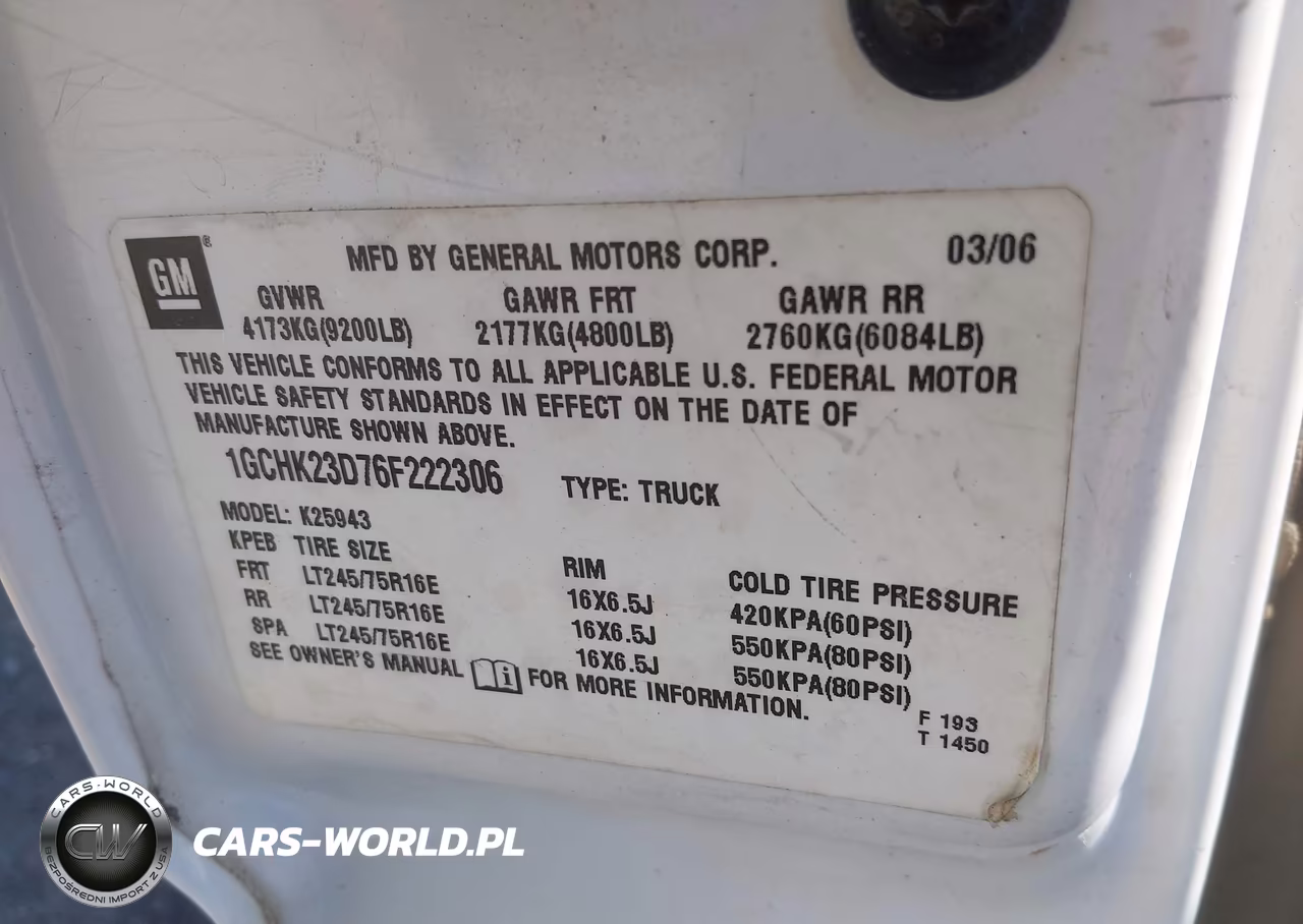 2006 Chevrolet Silverado 2500Hd Lt3 VIN:1GCHK23D76F222306 - 9