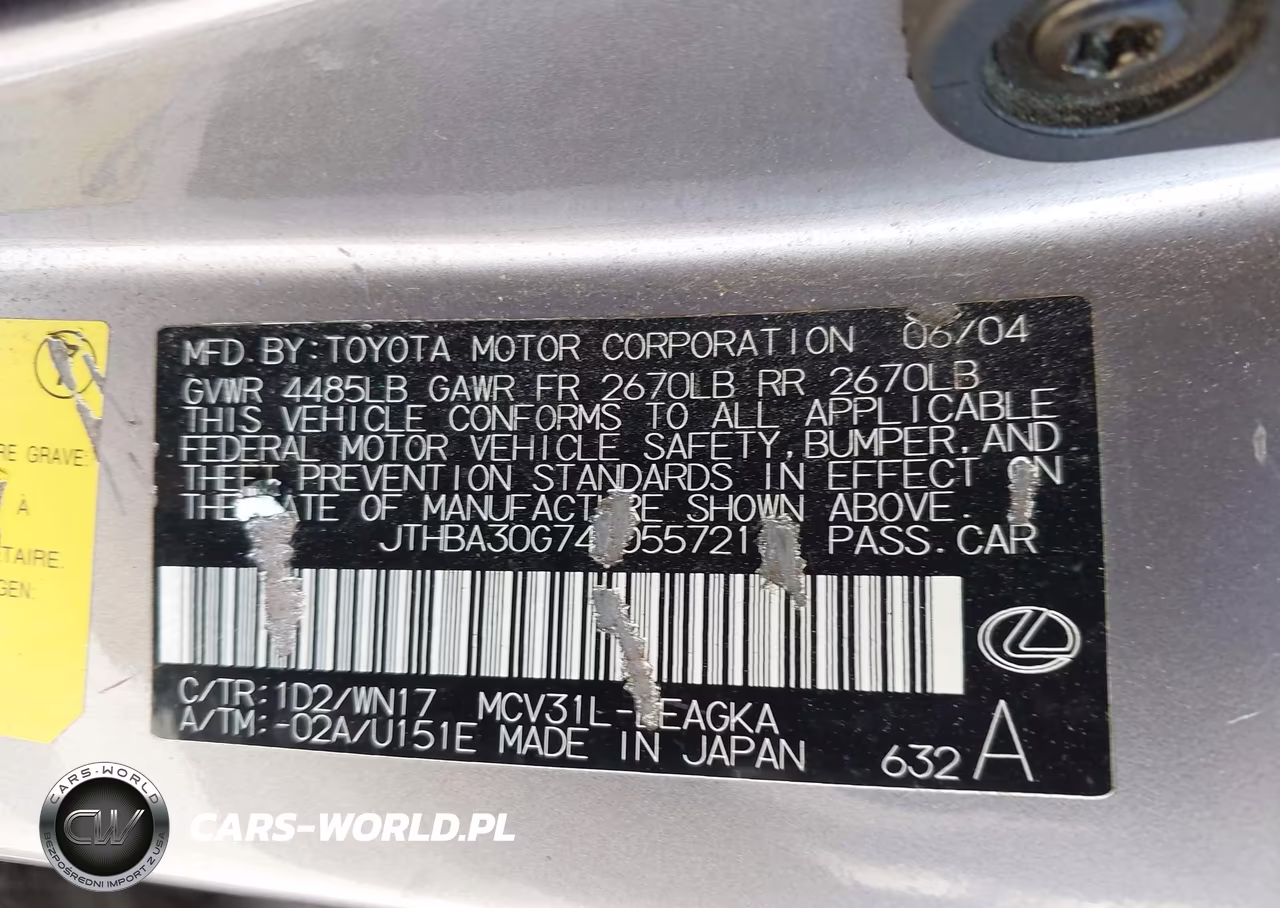 2004 Lexus Es 330 VIN:JTHBA30G745055721 - 9