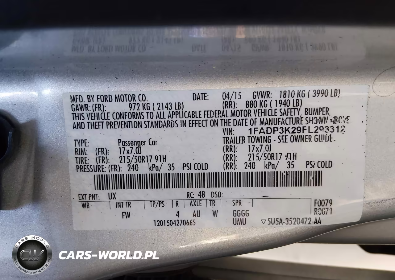 2015 Ford Focus Se VIN:1FADP3K29FL293312 - 9
