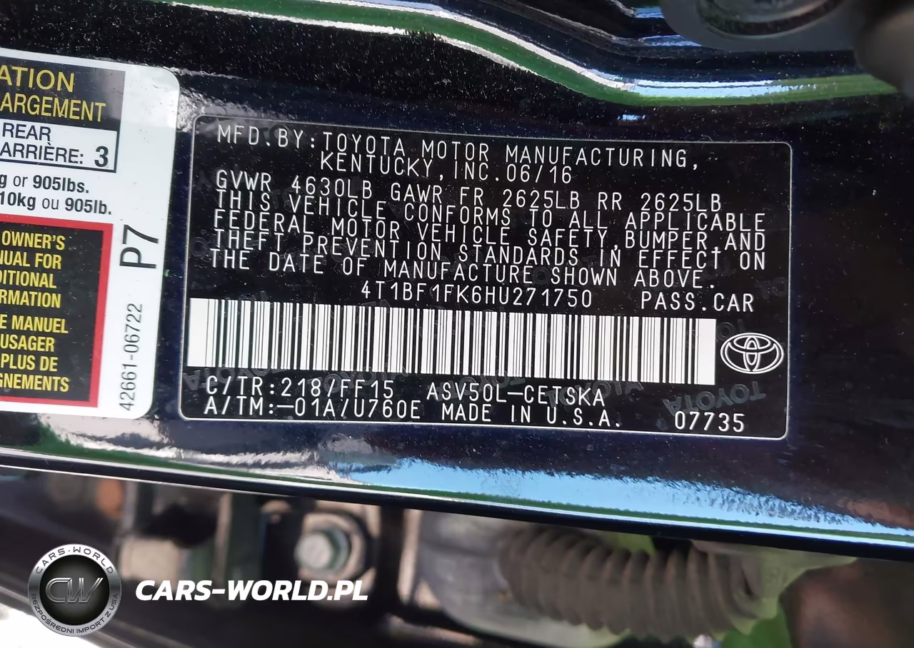 2017 Toyota Camry Se VIN:4T1BF1FK6HU271750 - 9