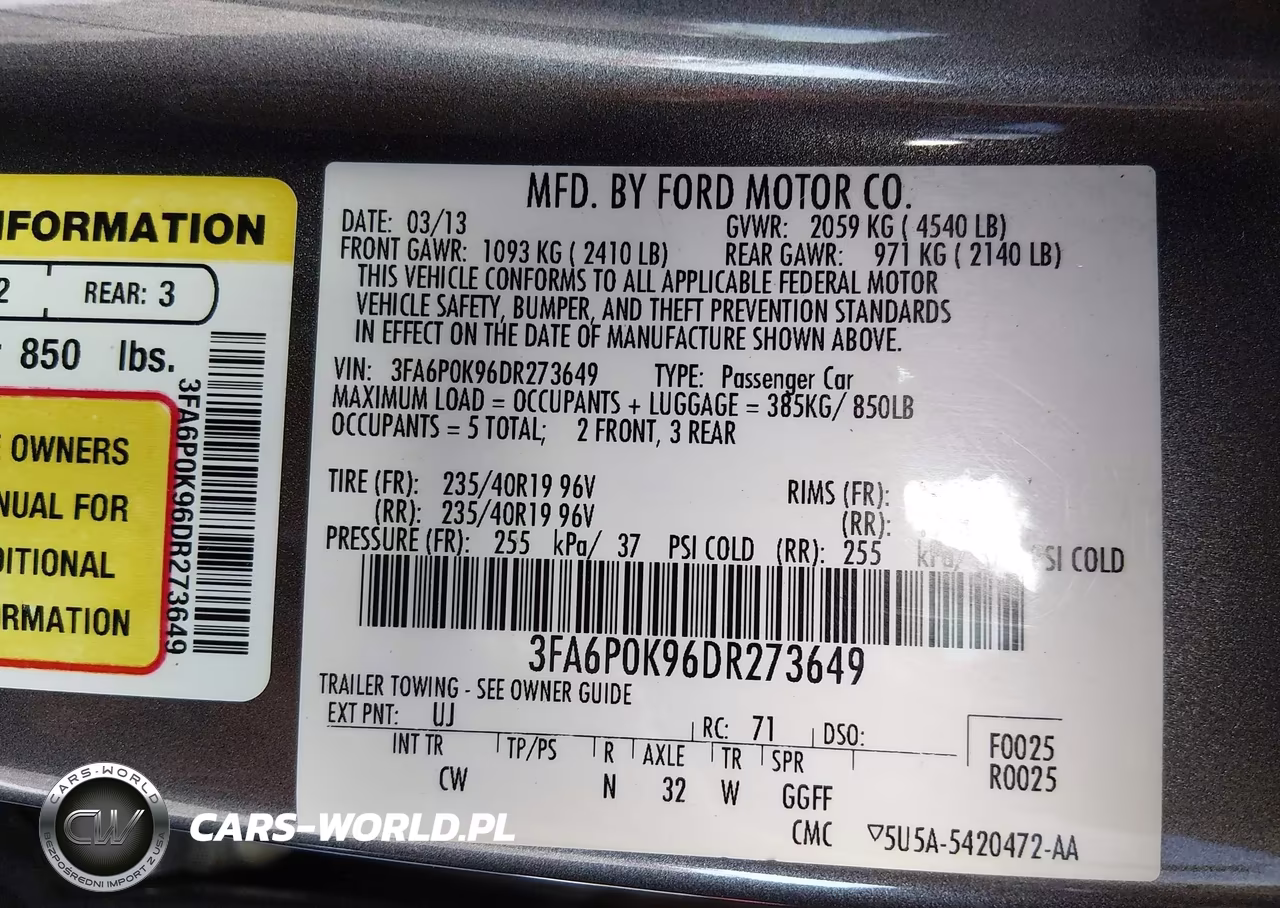 2013 Ford Fusion Titanium VIN:3FA6P0K96DR273649 - 17
