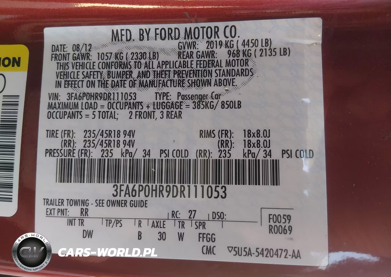 2013 Ford Fusion Se VIN:3FA6P0HR9DR111053 - 9