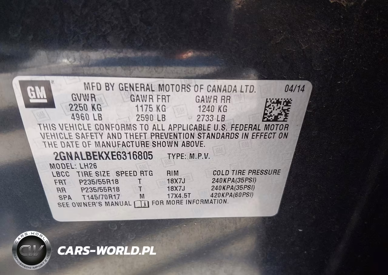 2014 Chevrolet Equinox 1Lt VIN:2GNALBEKXE6316805 - 9