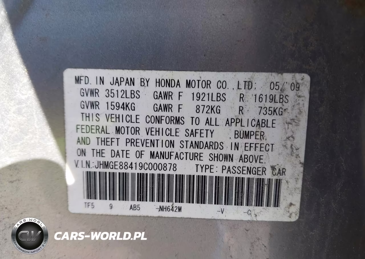 2009 Honda Fit Sport VIN:JHMGE88419C000878 - 9