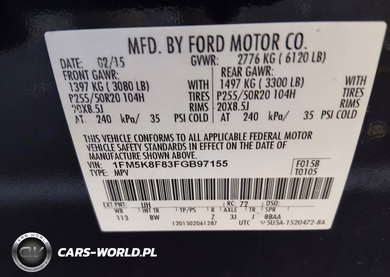 2015 Ford Explorer Limited VIN:1FM5K8F83FGB97155 - 9