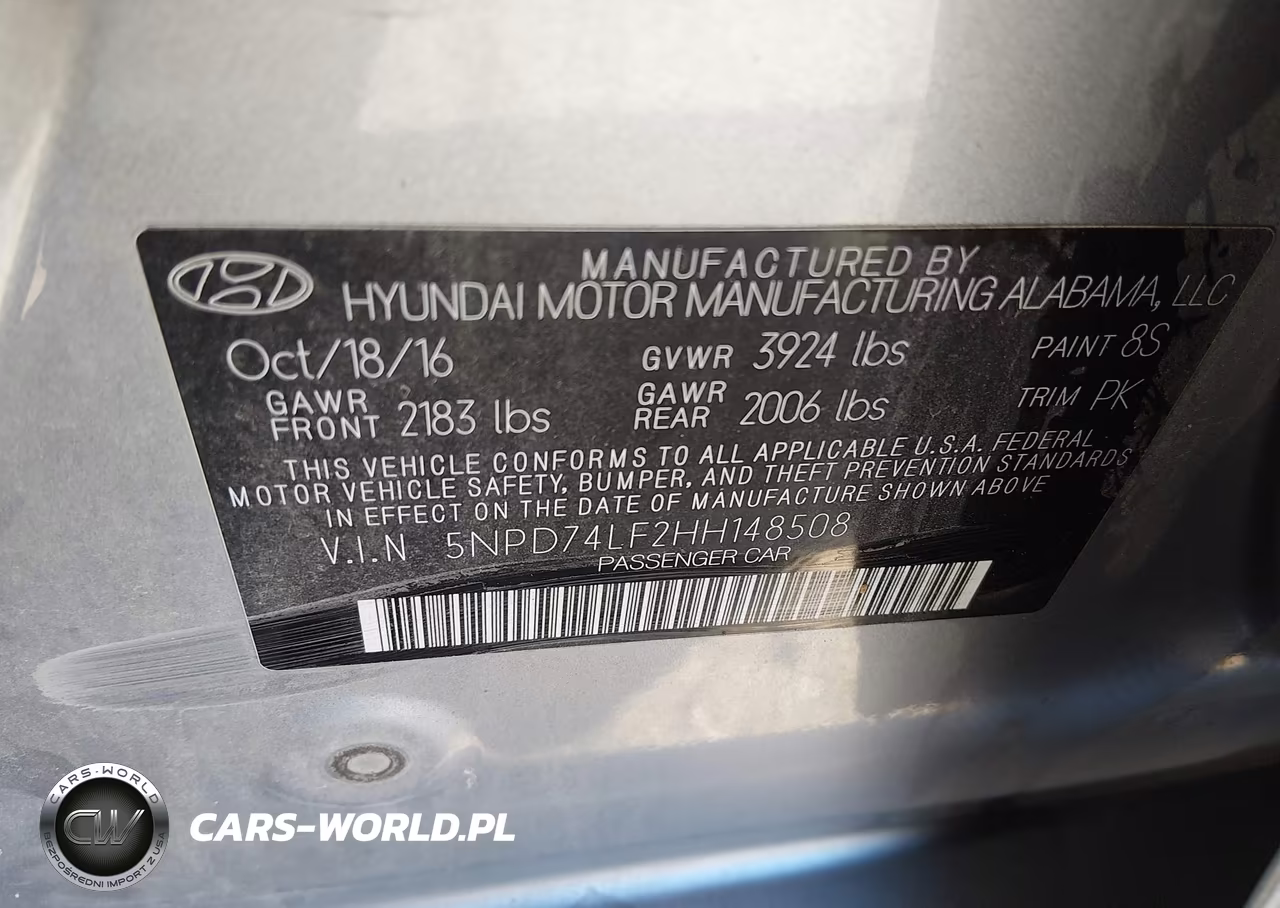 2017 Hyundai Elantra Se VIN:5NPD74LF2HH148508 - 9