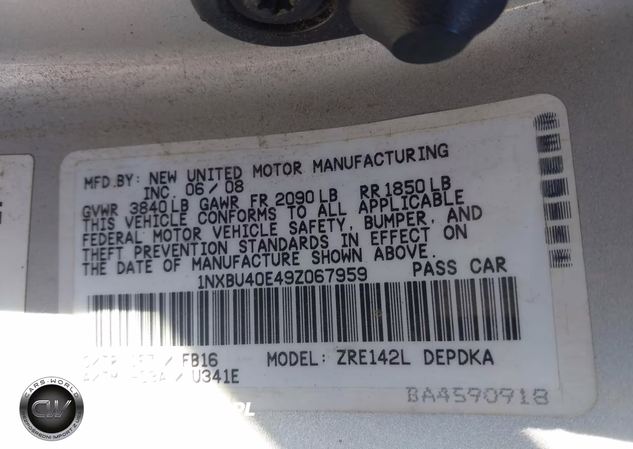 2009 Toyota Corolla Le VIN:1NXBU40E49Z067959 - 9