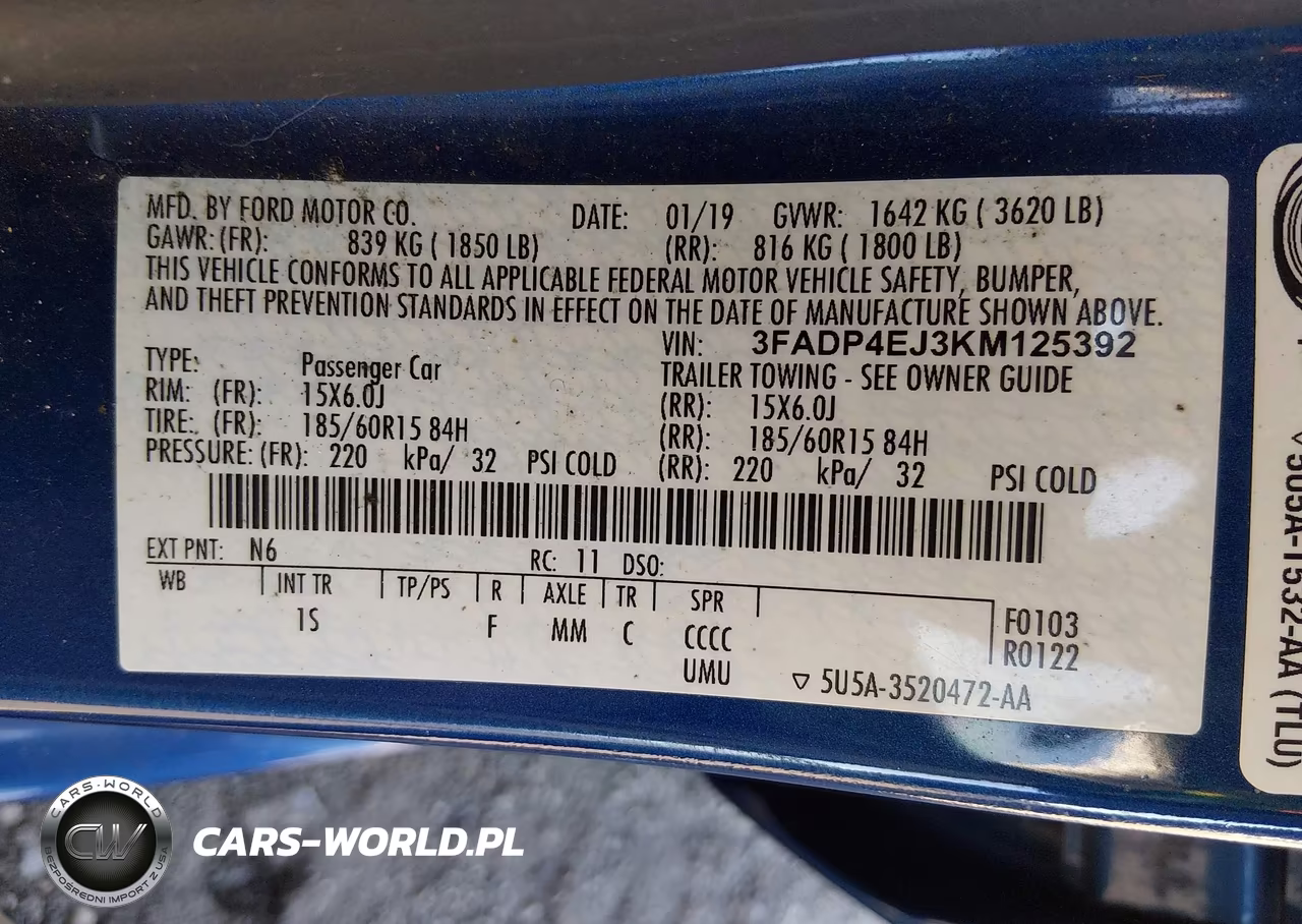 2019 Ford Fiesta Se VIN:3FADP4EJ3KM125392 - 9