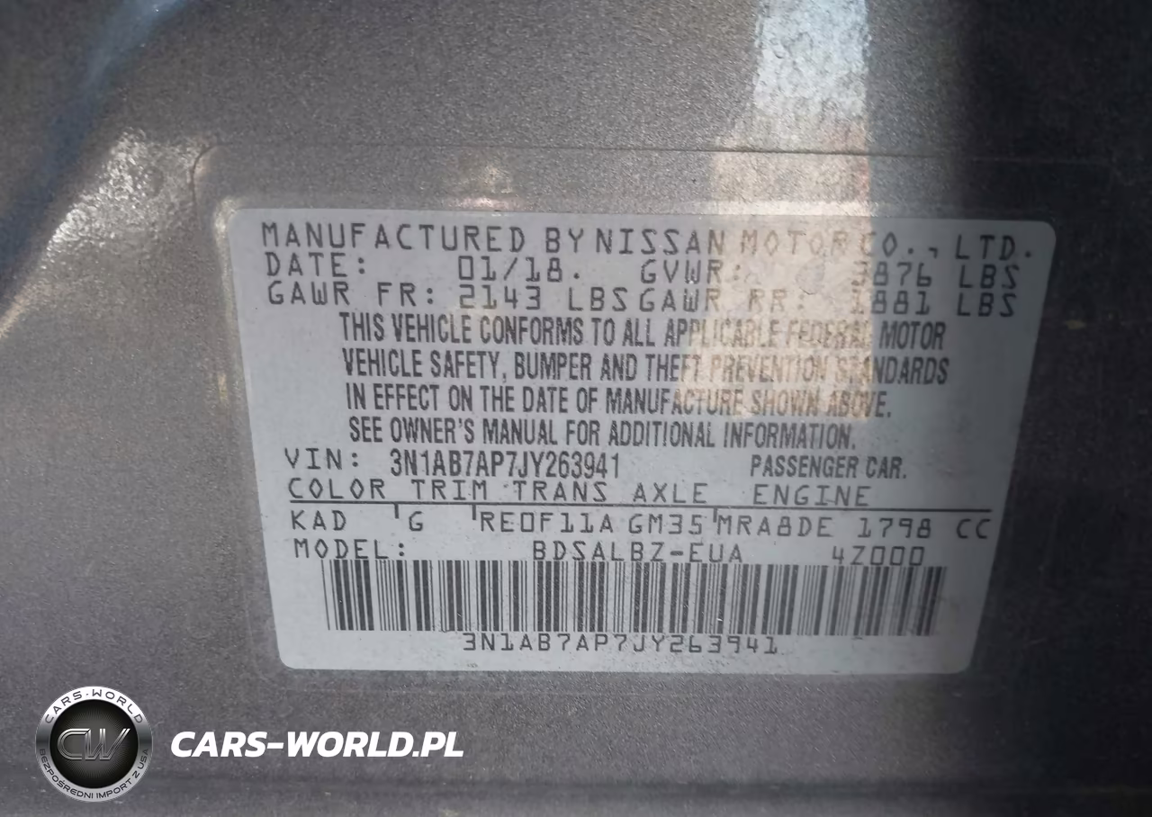 2018 Nissan Sentra S VIN:3N1AB7AP7JY263941 - 9