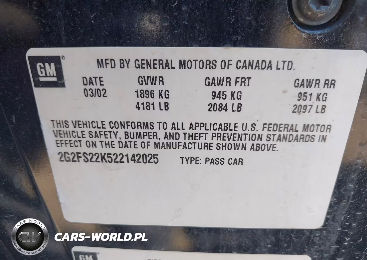 2002 Pontiac Firebird VIN:2G2FS22K522142025 - 9