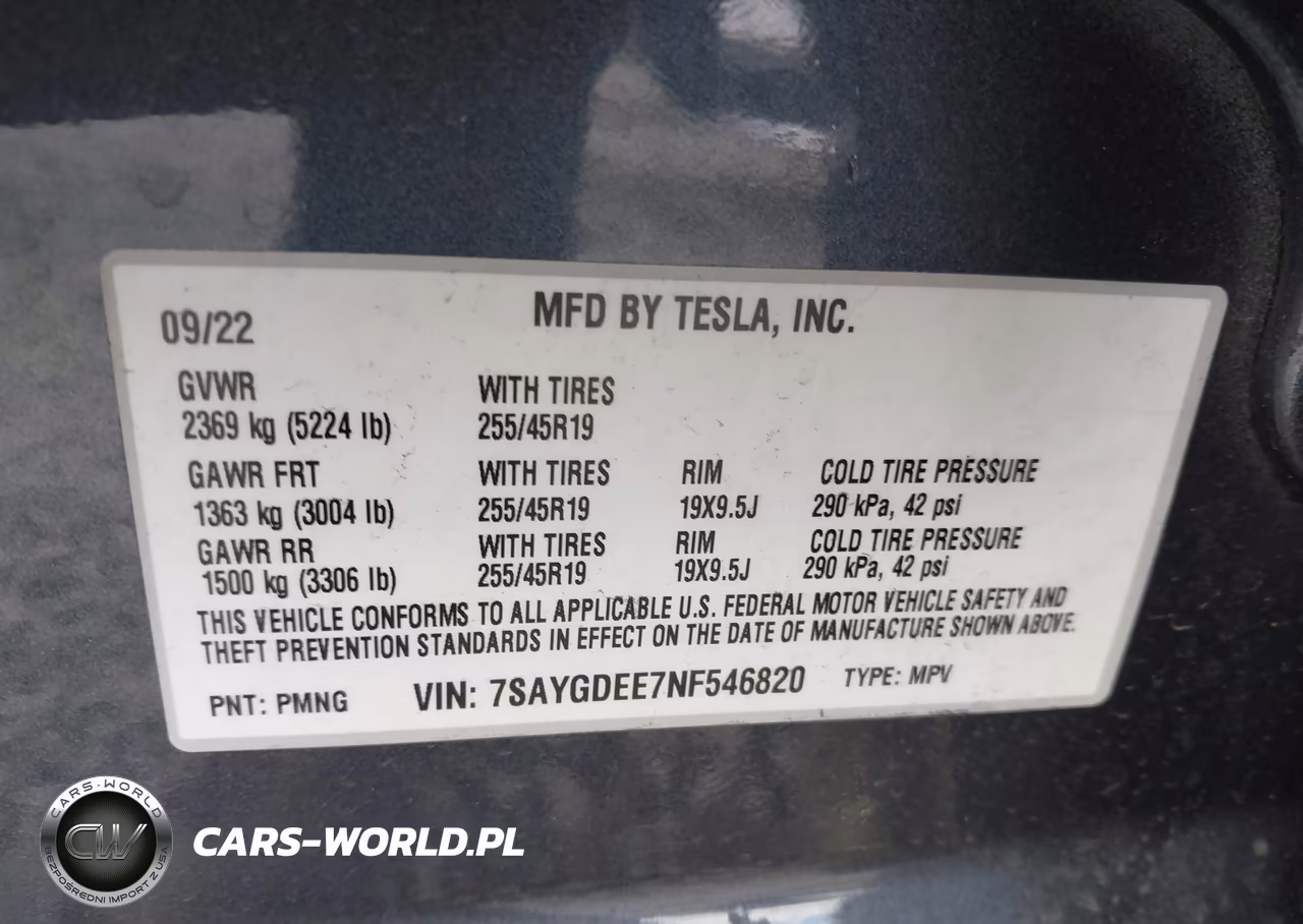 2022 Tesla Model Y Long Range Dual Motor All-Wheel Drive VIN:7SAYGDEE7NF546820 - 9