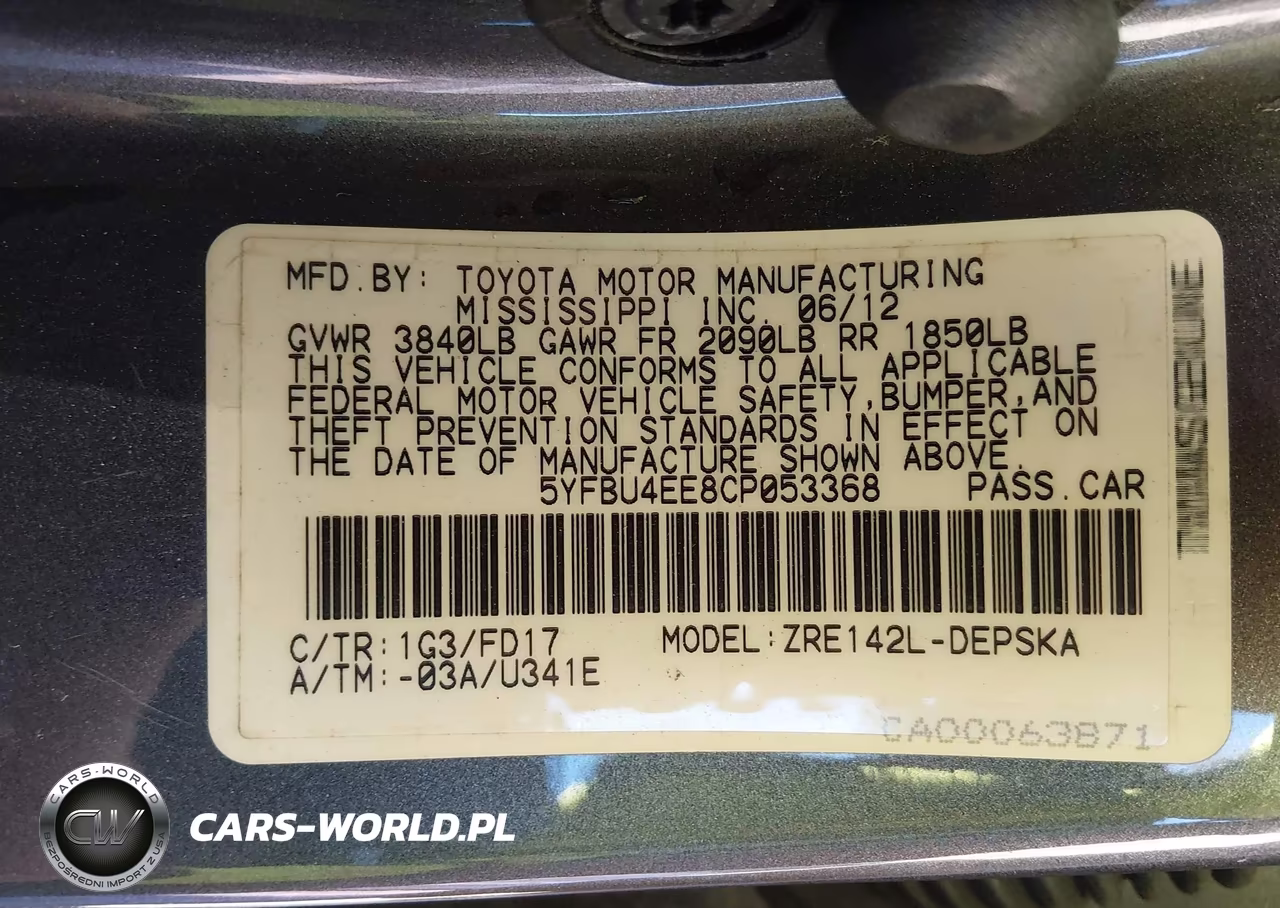 2012 Toyota Corolla S VIN:5YFBU4EE8CP053368 - 9
