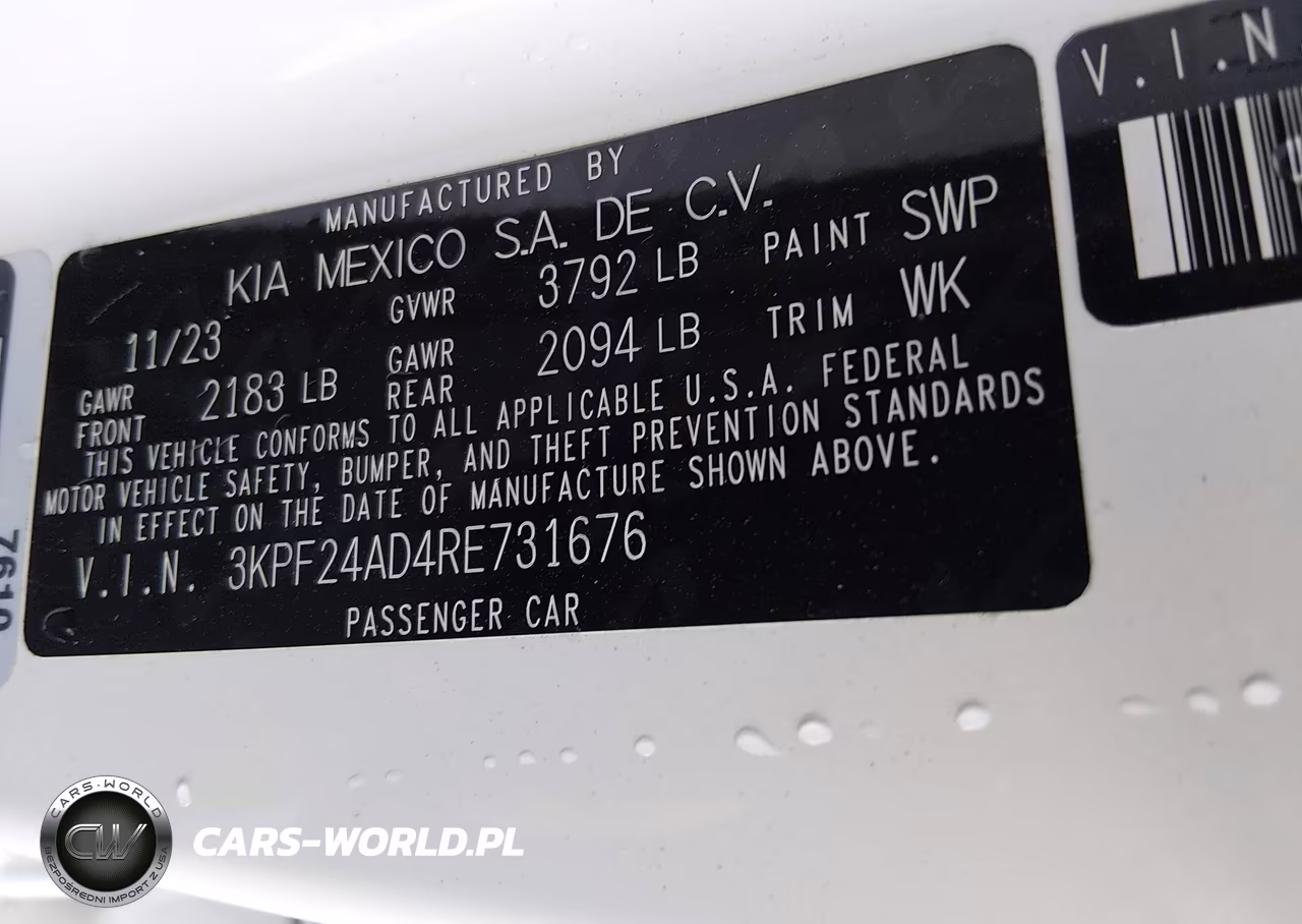 2024 Kia Forte Lxs VIN:3KPF24AD4RE731676 - 9