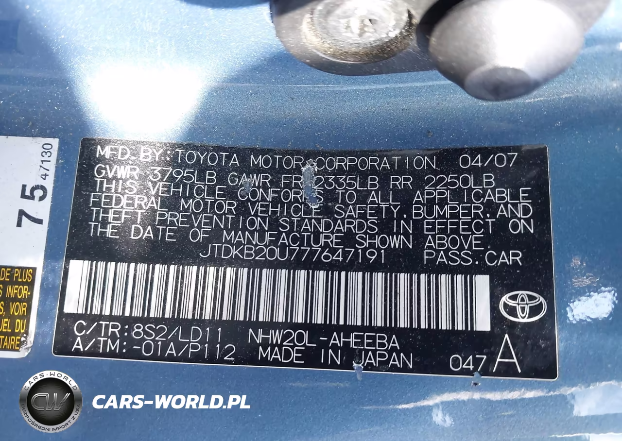 2007 Toyota Prius VIN:JTDKB20U777647191 - 9