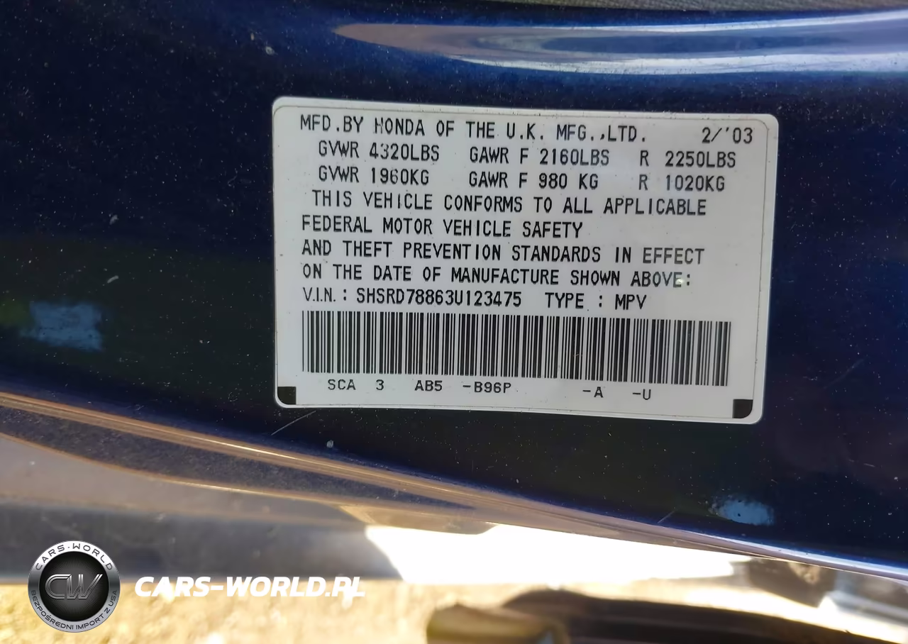 2003 Honda Cr-V Ex VIN:SHSRD78863U123475 - 9