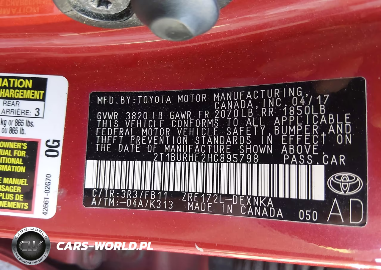 2017 Toyota Corolla Le VIN:2T1BURHE2HC895798 - 9