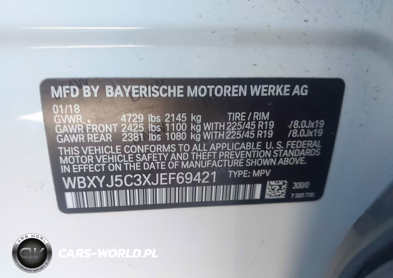2018 BMW X2 xDrive28I VIN:WBXYJ5C3XJEF69421 - 9