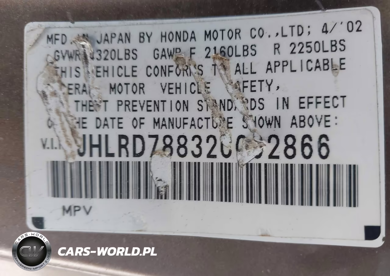 2002 Honda Cr-V Ex VIN:JHLRD78832C062866 - 14