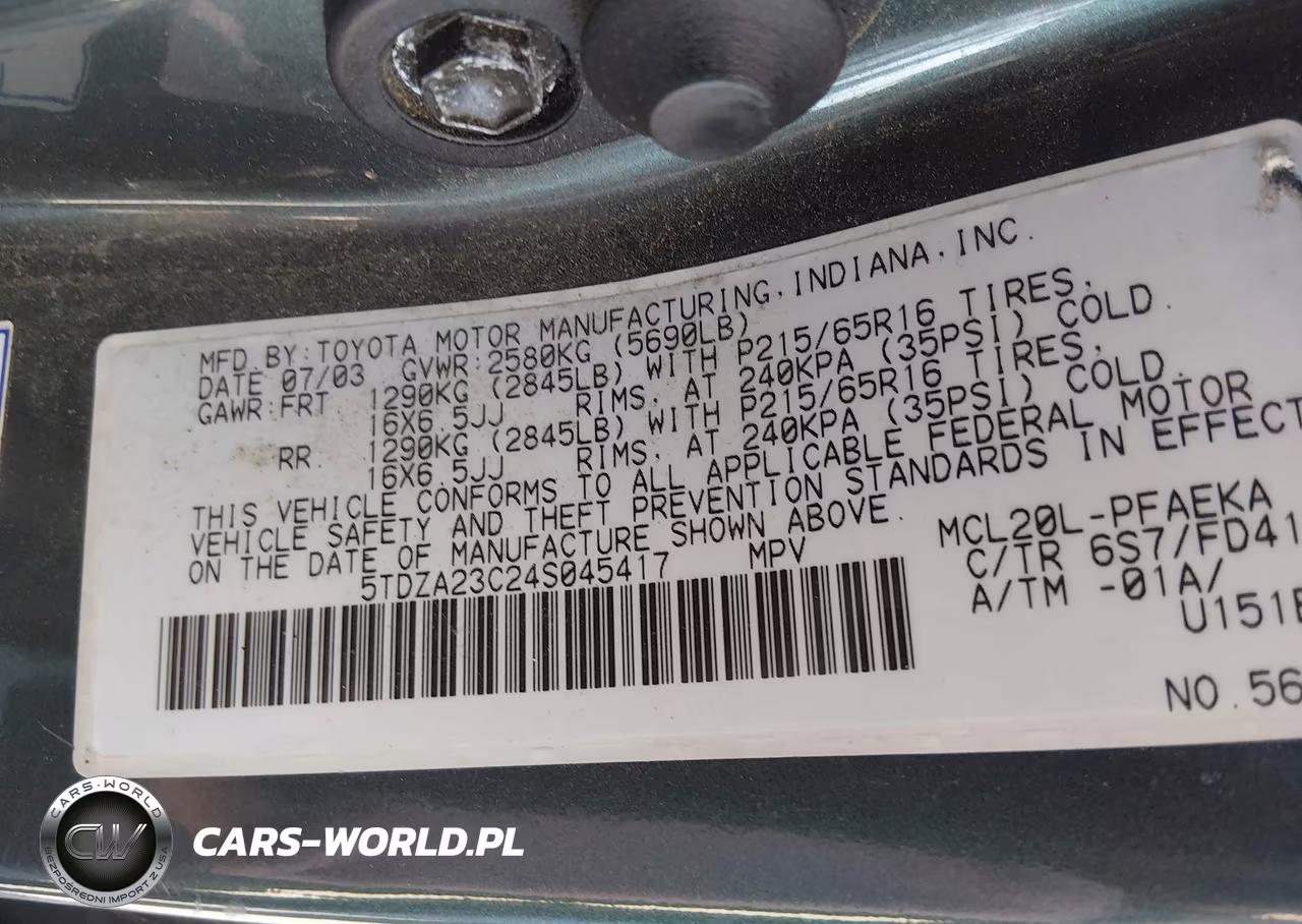 2004 Toyota Sienna Ce VIN:5TDZA23C24S045417 - 9