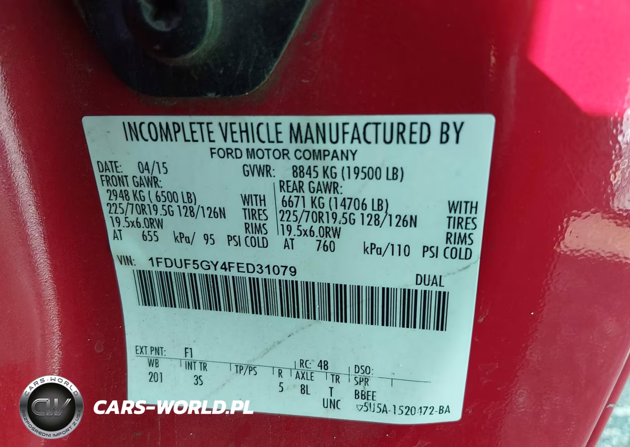 2015 Ford F-550 Chassis Xlt VIN:1FDUF5GY4FED31079 - 8