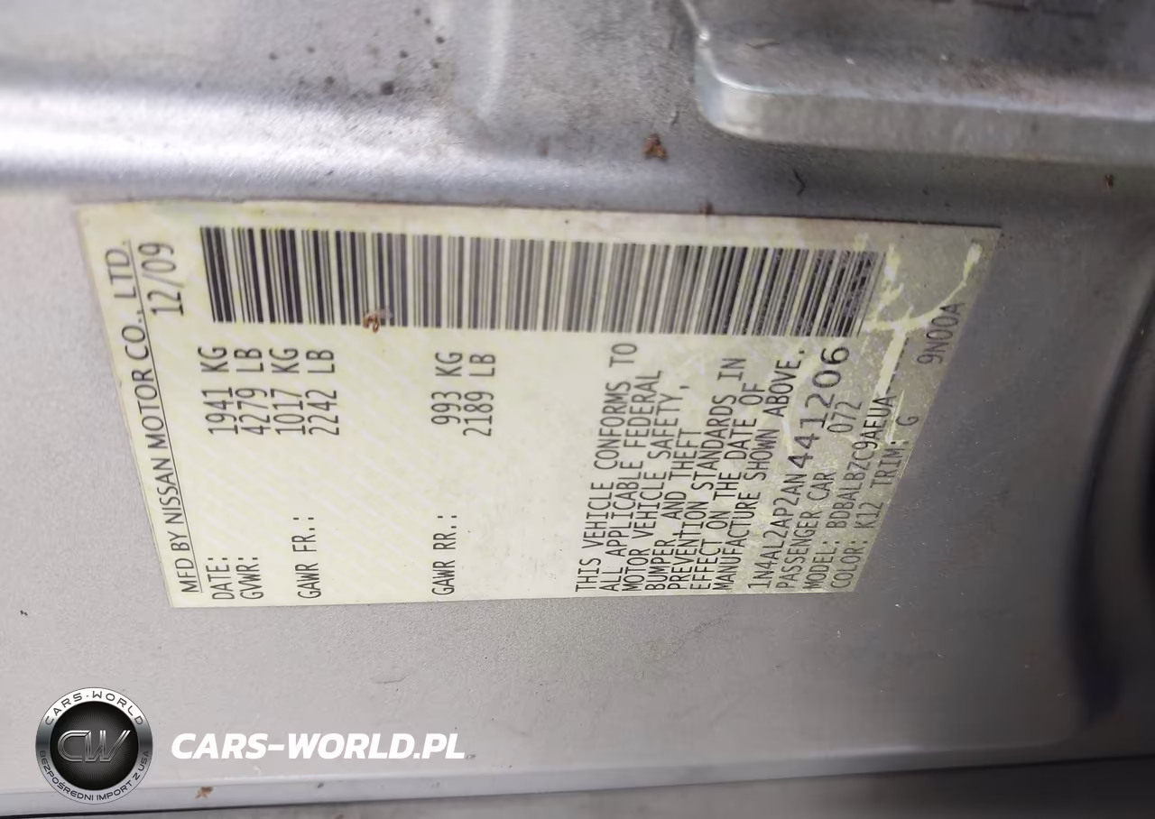 2010 Nissan Altima 2.5 S VIN:1N4AL2AP2AN441206 - 9