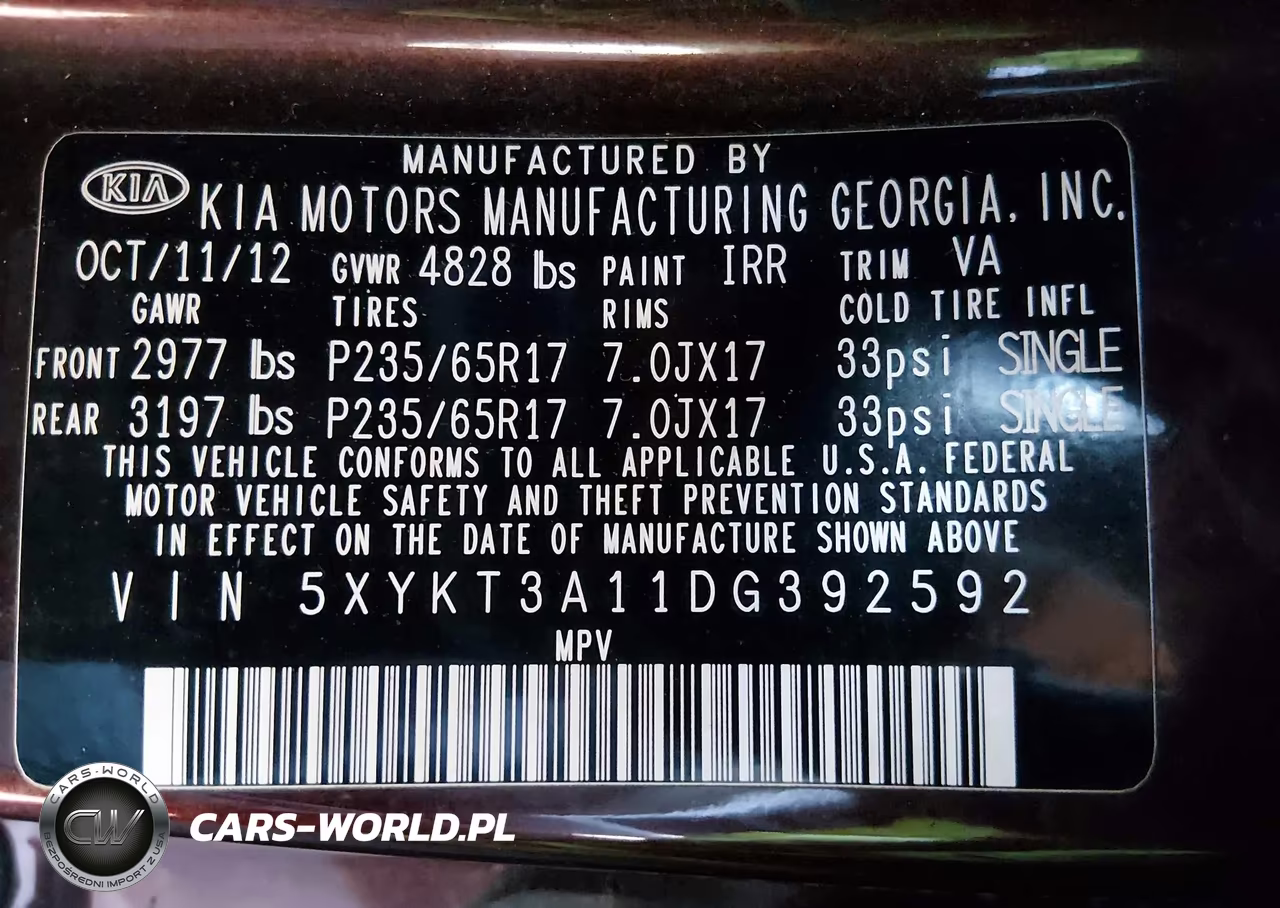 2013 Kia Sorrento VIN:5XYKT3A11DG392592 - 9