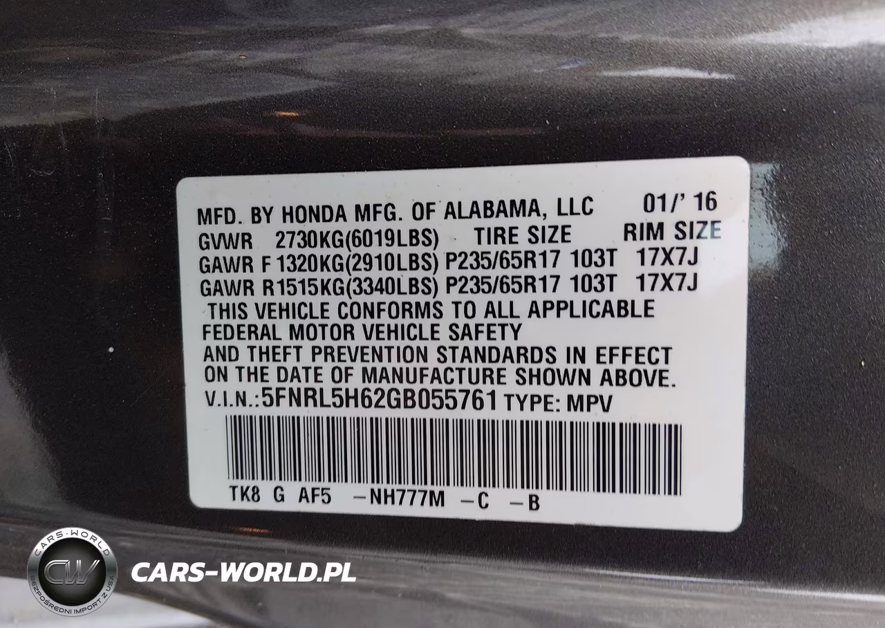 2016 Honda Odyssey Ex-L VIN:5FNRL5H62GB055761 - 9