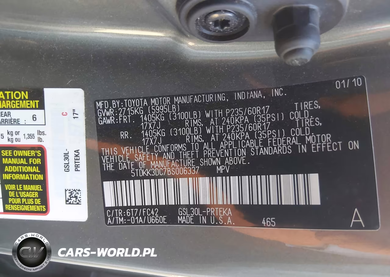 2011 Toyota Sienna Le V6 VIN:5TDKK3DC7BS006337 - 9