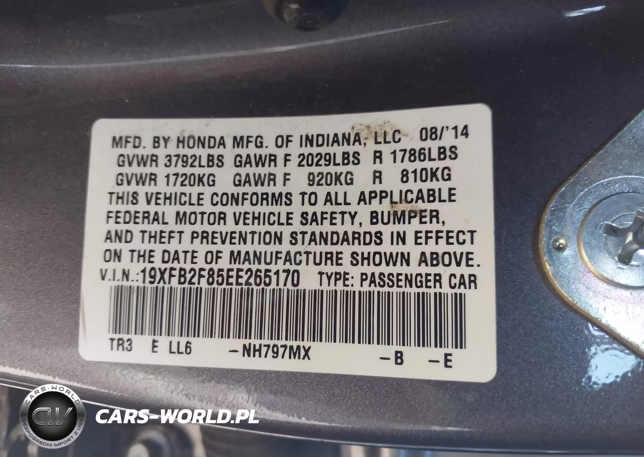 2014 Honda Civic Ex VIN:19XFB2F85EE265170 - 9