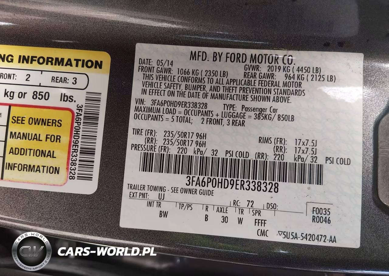 2014 Ford Fusion Se VIN:3FA6P0HD9ER338328 - 9