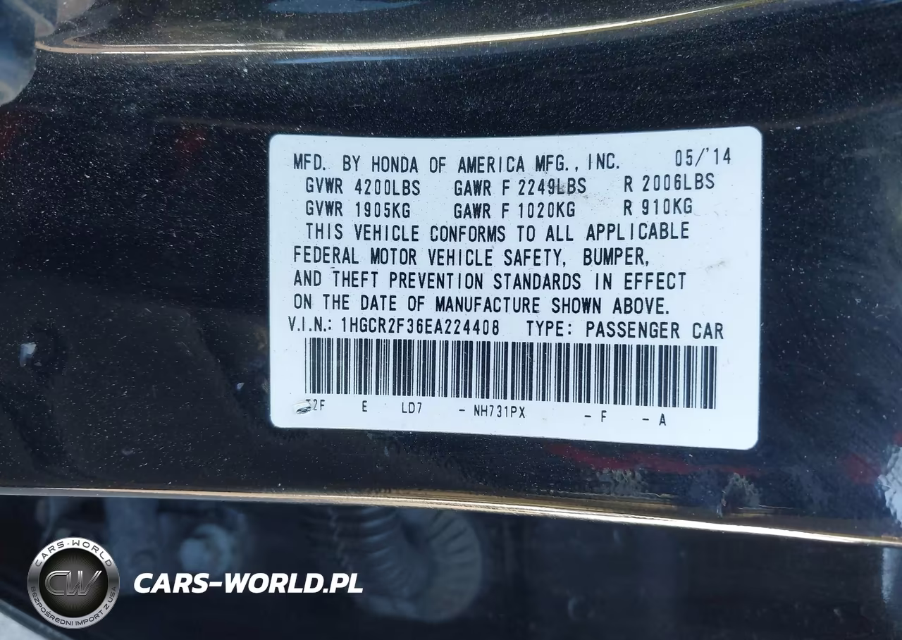 2014 Honda Accord Lx VIN:1HGCR2F36EA224408 - 9