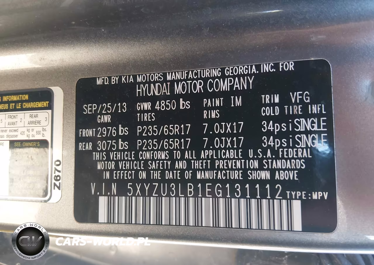 2014 Hyundai Santa Fe Sport 2.4L VIN:5XYZU3LB1EG131112 - 9