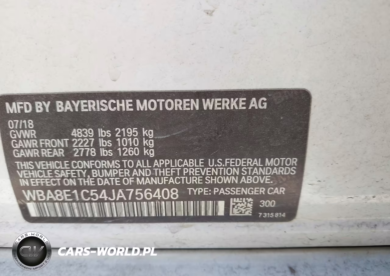 2018 BMW 330E Iperformance VIN:WBA8E1C54JA756408 - 9