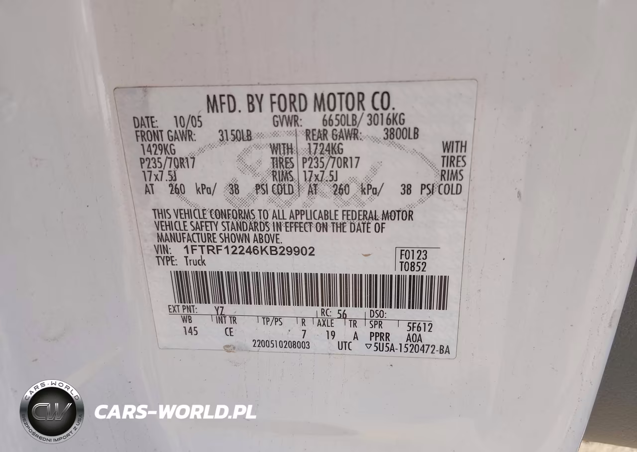 2006 Ford F-150 Stx-Xl-Xlt VIN:1FTRF12246KB29902 - 9