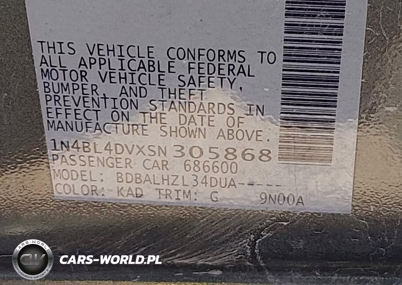 2025 Nissan Altima Sv Fwd VIN:1N4BL4DVXSN305868 - 9