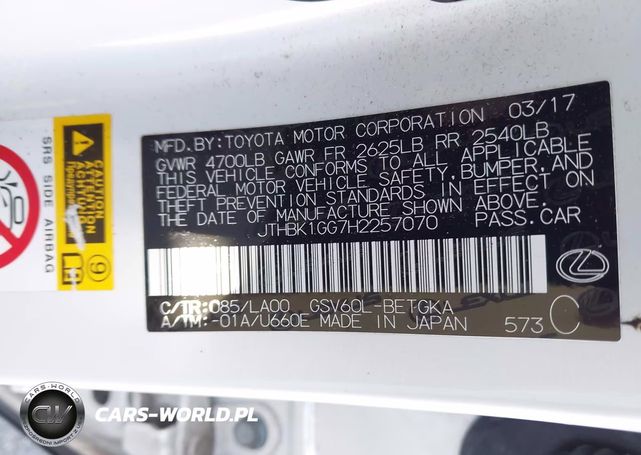 2017 Lexus Es 350 VIN:JTHBK1GG7H2257070 - 9