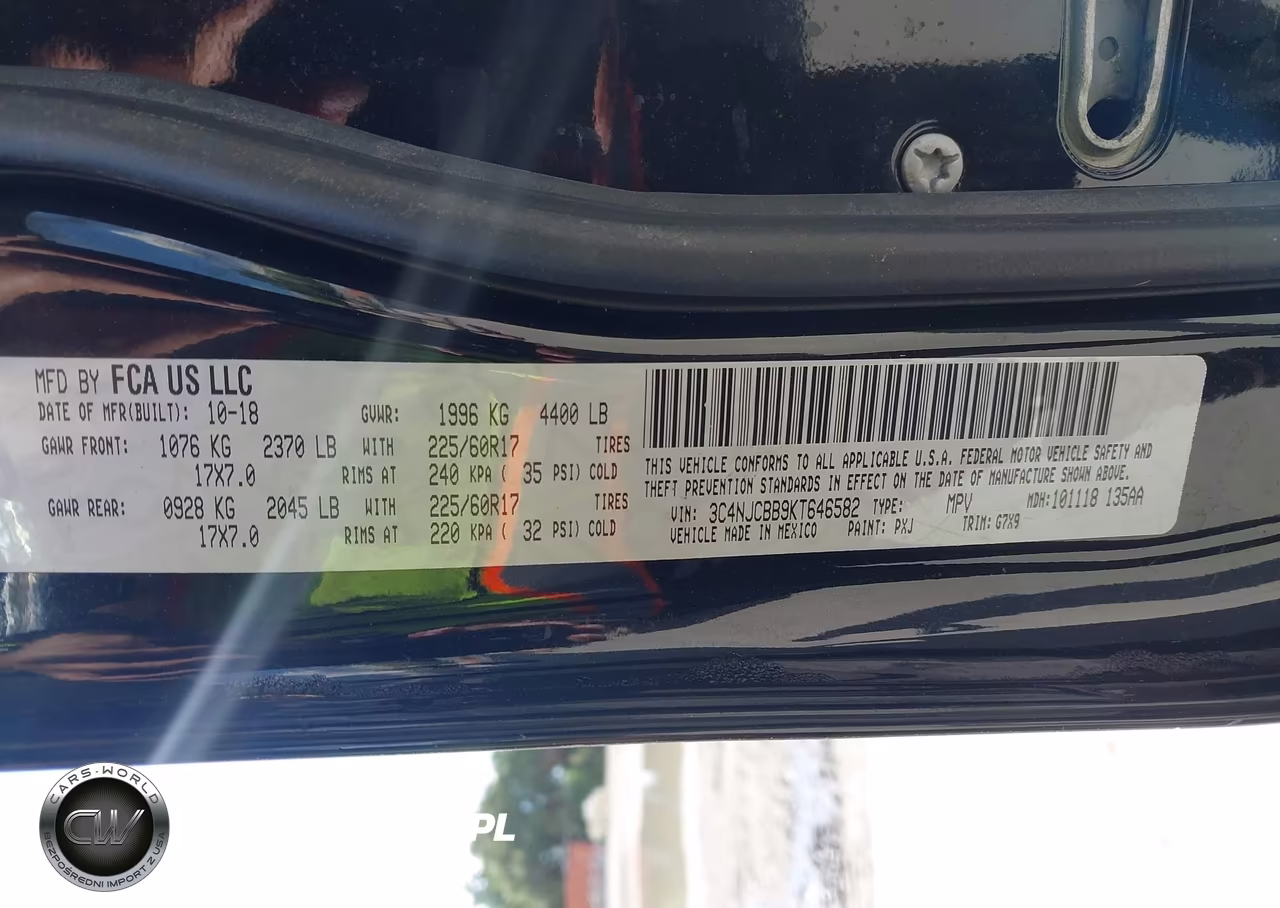 2019 Jeep Compass Latitude Fwd VIN:3C4NJCBB9KT646582 - 9